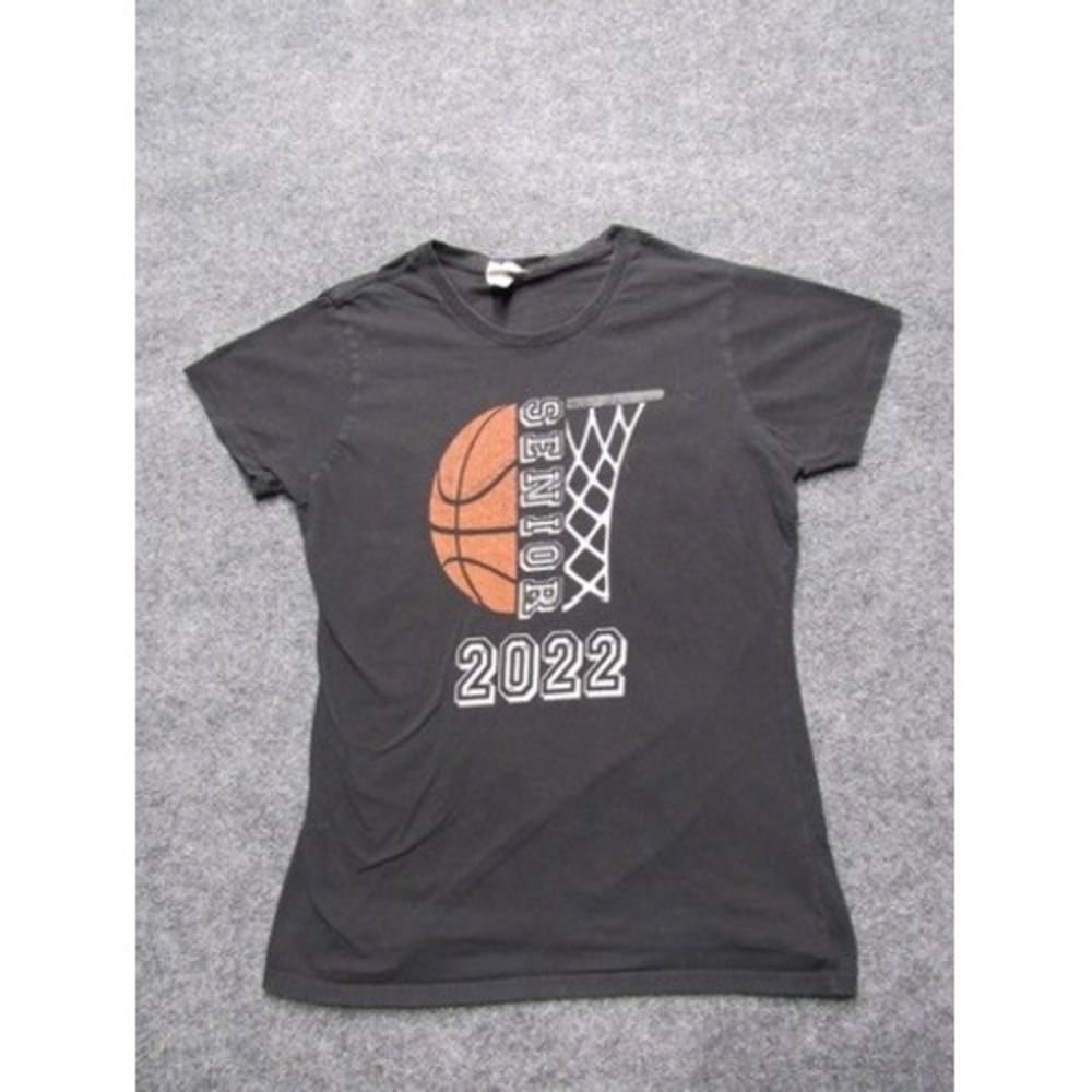 Port & Company Womens Senior 2022 Basketball Graphic T-Shirt Gray Small
